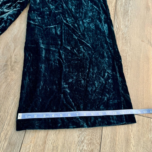 ANTHROPOLOGIE Hei Hei Wide Leg Velvet Crop Pant Culotte Green Embroidered Small - Picture 11 of 11